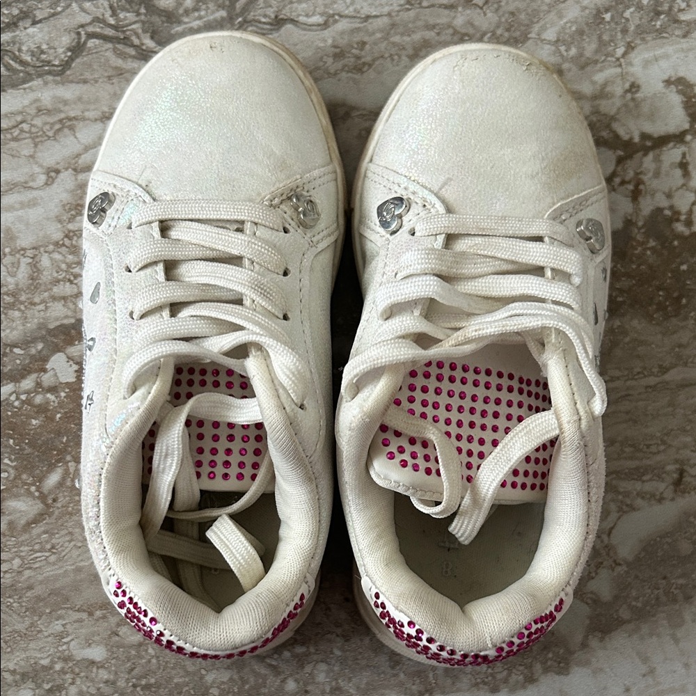 Bebe Kids Sneakers in White with Pink Accents — GENTLY USED!
